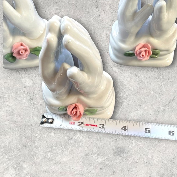 Vintage Lot/5 Praying Hands Ceramic Bundle/5 Centerpiece Craft - Picture 3 of 15